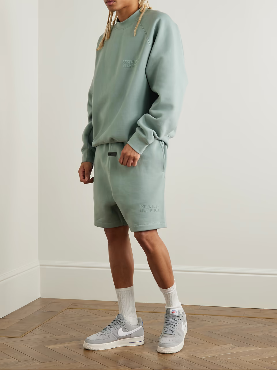 Logo-Appliquéd Wide-Leg Cotton-Blend Jersey Drawstring Shorts